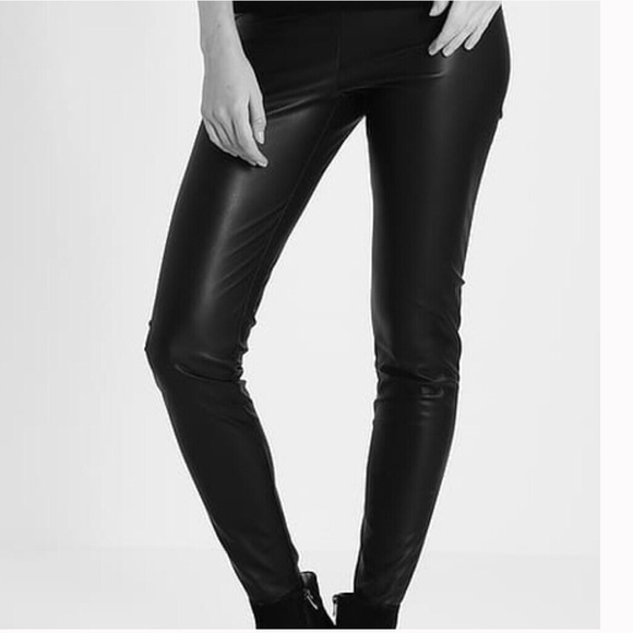 NWT Ralph Lauren Black Faux Leather Vegan Leggings - Picture 5 of 8